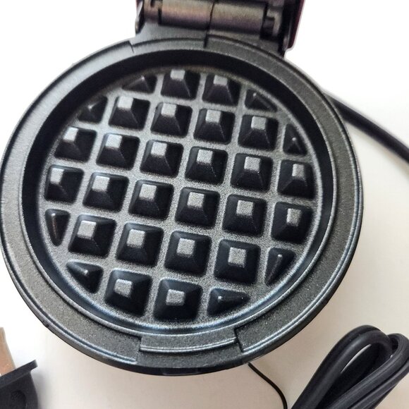 Dash Mini Waffle Maker Dark Red Nonstick Surface Portable Electric Appliance - Picture 3 of 6